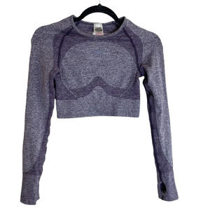 Gymshark Flex Sports Long Sleeve Crop Top Purple Women’s Small